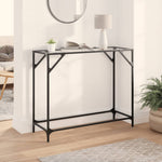 HKH Mesa Consola de Acero con Tapa de Cristal Transparente