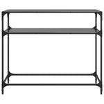 HKH Mesa Consola con Tapa de Cristal Negro Acero