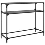 HKH Mesa Consola con Tapa de Cristal Negro Acero