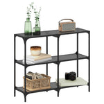 Mesa Consola HKH de Acero con Tablero de Cristal Negro