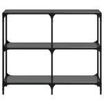 Mesa Consola HKH de Acero con Tablero de Cristal Negro