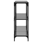 Mesa Consola HKH de Acero con Tablero de Cristal Negro