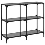 Mesa Consola HKH de Acero con Tablero de Cristal Negro