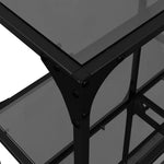 Mesa Consola HKH de Acero con Tablero de Cristal Negro