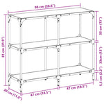 Mesa Consola HKH de Acero con Tablero de Cristal Negro