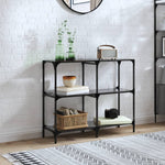 Mesa Consola HKH de Acero con Tablero de Cristal Negro