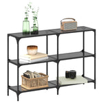 HKH Mesa Consola con Tapa de Cristal Negro Acero