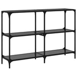 HKH Mesa Consola con Tapa de Cristal Negro Acero