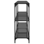 Mesa Consola HKH con Tapa de Cristal Templado Negro Acero