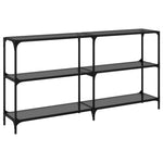 Mesa Consola HKH con Tapa de Cristal Templado Negro Acero