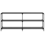 Mesa consola de acero HKH con tapa de cristal negro