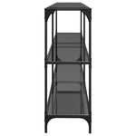 Mesa consola de acero HKH con tapa de cristal negro
