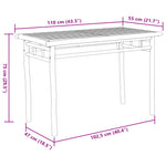 HKH Mesa de Jantar para Jardim 110x55x75 Cm Bambu - Marrom