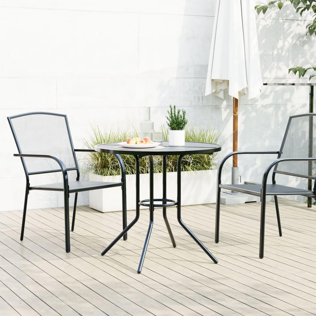 Mesa de patio redonda HKH Ø80x72,5 cm de acero con recubrimiento en polvo - Antracita