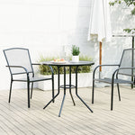 Mesa de patio redonda HKH Ø80x72,5 cm de acero con recubrimiento en polvo - Antracita