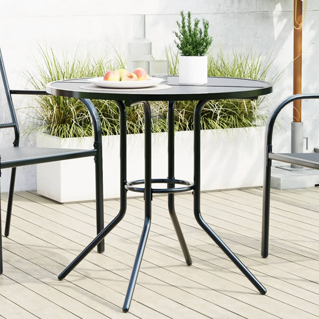 Mesa de patio redonda HKH Ø80x72,5 cm de acero con recubrimiento en polvo - Antracita