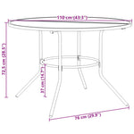 HKH Mesa de Pátio Redonda Ã˜110x72,5 Cm Aço Revestido a Pó - Antracite