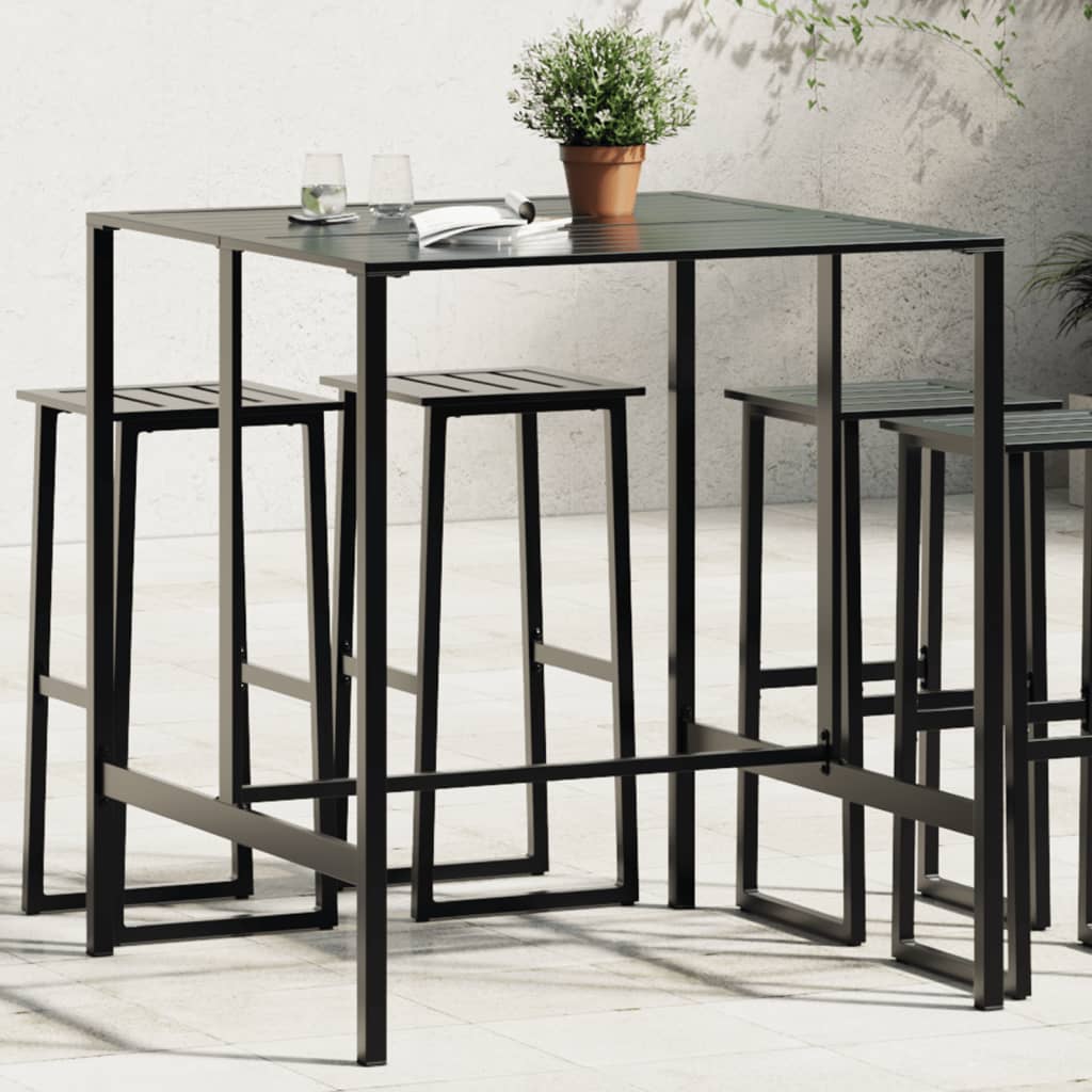 HKH Mesa de Bar Aço Revestido a Pó - Preto