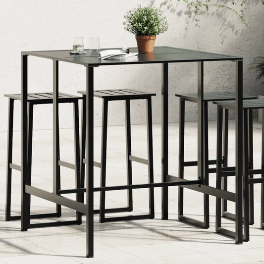HKH Mesa de Bar Aço Revestido a Pó - Preto