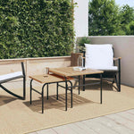 HKH Mesas de Centro de Encastrar P/ Jardim 2 Pcs Aço Preto/castanho - Marrom