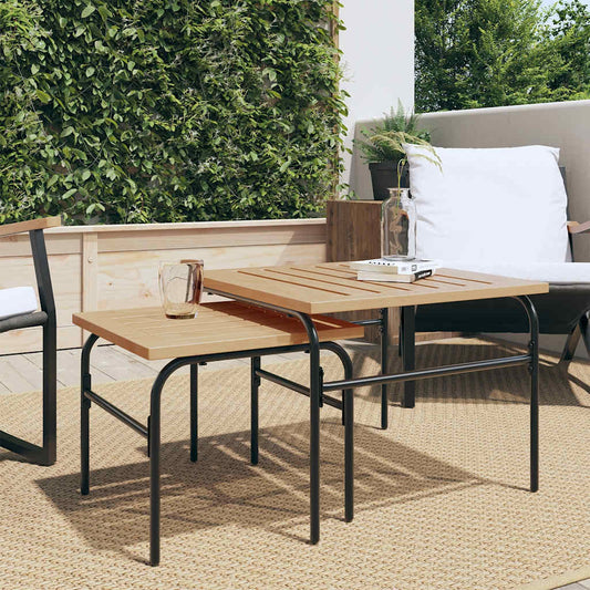 HKH Mesas de Centro de Encastrar P/ Jardim 2 Pcs Aço Preto/castanho - Marrom