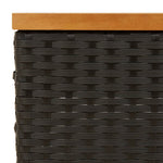 HKH Mesa de Jardim 70x70x25 Cm Vime e Madeira de Acácia - Preto
