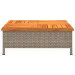 HKH Mesa de Jardim 70x70x25cm Vime e Madeira Acácia Maciça - Cinzento