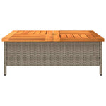 HKH Mesa de Jardim 70x70x25cm Vime e Madeira Acácia Maciça - Cinzento