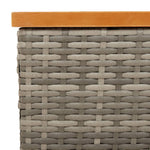 HKH Mesa de Jardim 70x70x25cm Vime e Madeira Acácia Maciça - Cinzento