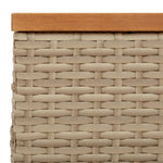 HKH Mesa de Jardim 70x70x25 Cm Vime e Madeira de Acácia Maciça - Bege