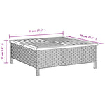 HKH Mesa de Jardim 70x70x25 Cm Vime e Madeira de Acácia Maciça - Bege