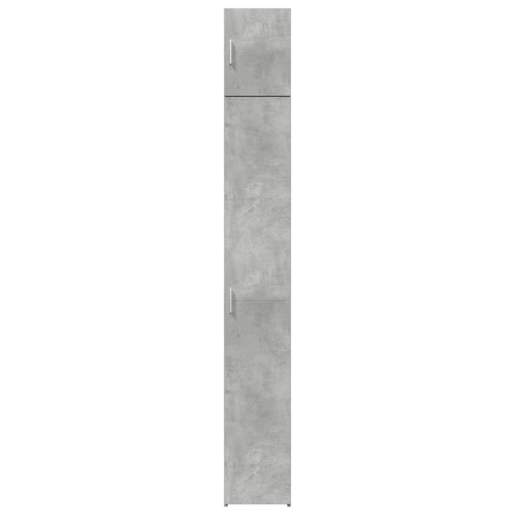 HKH Armario alto y estrecho de almacenamiento de madera procesada - Gris hormigón