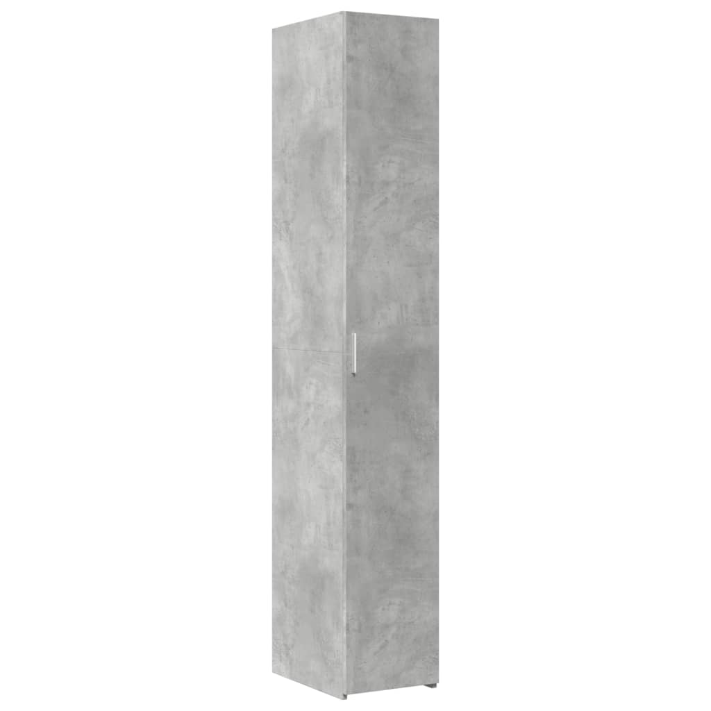 HKH Armario alto y estrecho de almacenamiento de madera procesada - Gris hormigón