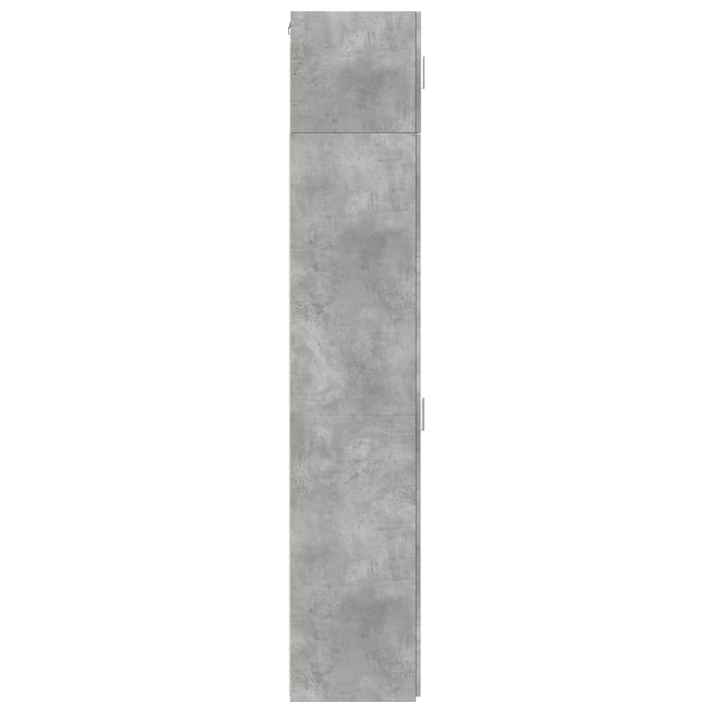 HKH Armario alto y estrecho de almacenamiento de madera procesada - Gris hormigón