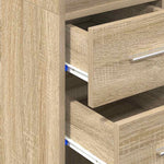 Armario Alto Estrecho de Almacenamiento HKH de Madera Procesada - Roble Sonoma