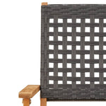 HKH 3 Pcs Conjunto de Bistrô Vime Pe e Madeira Maciça - Preto