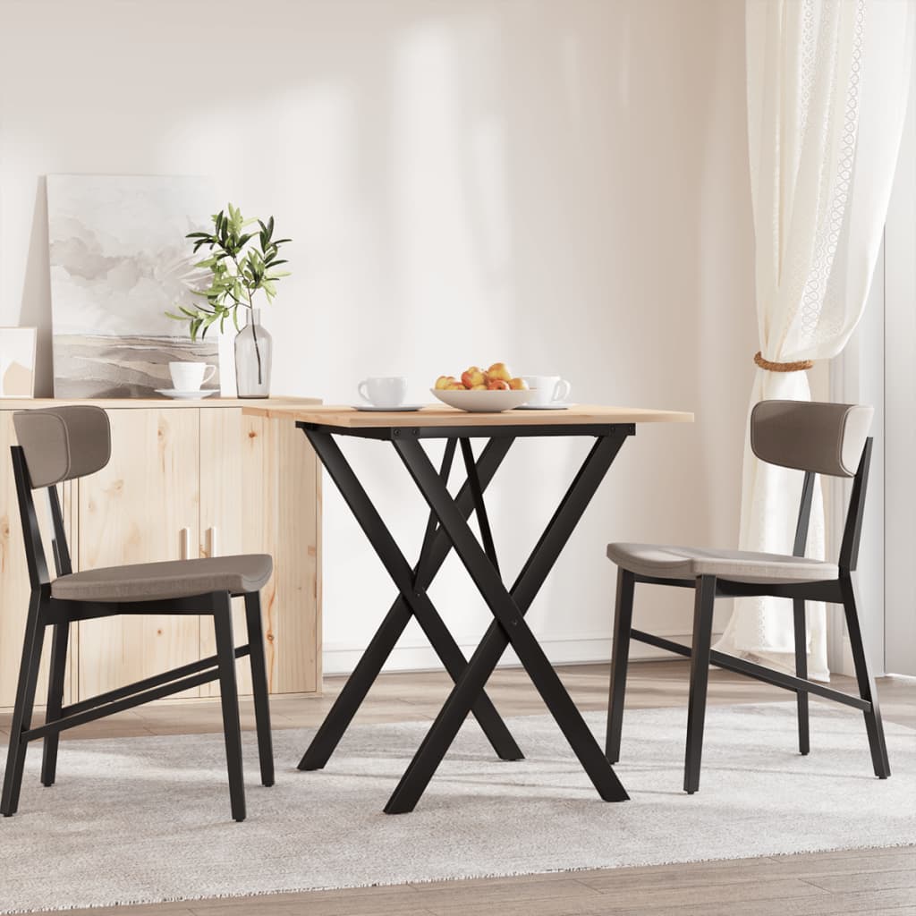 Mesa de comedor HKH con estructura en X de pino y acero
