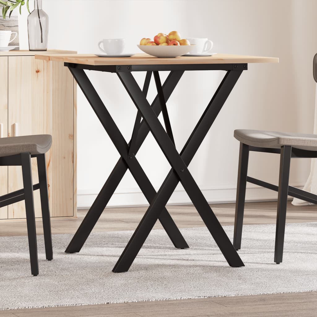Mesa de comedor HKH con estructura en X de pino y acero