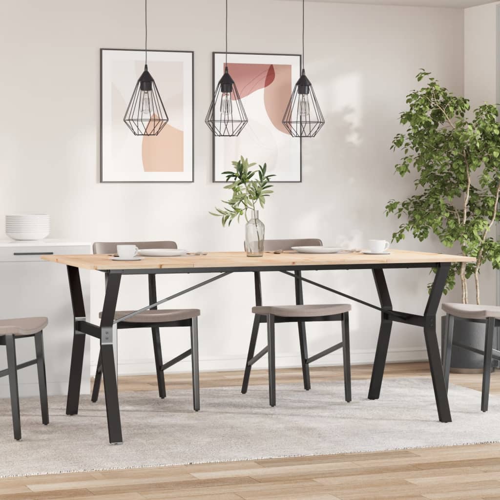 HKH Mesa de Comedor Estructura en Y en Pino y Acero
