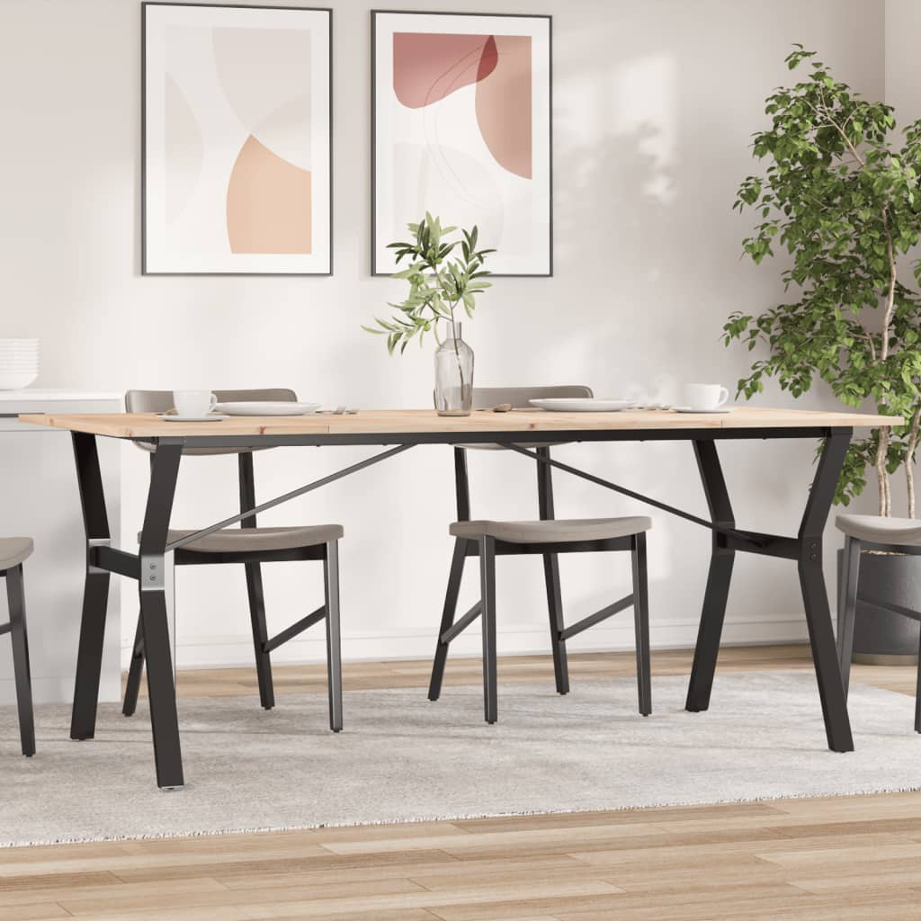 HKH Mesa de Comedor Estructura en Y en Pino y Acero