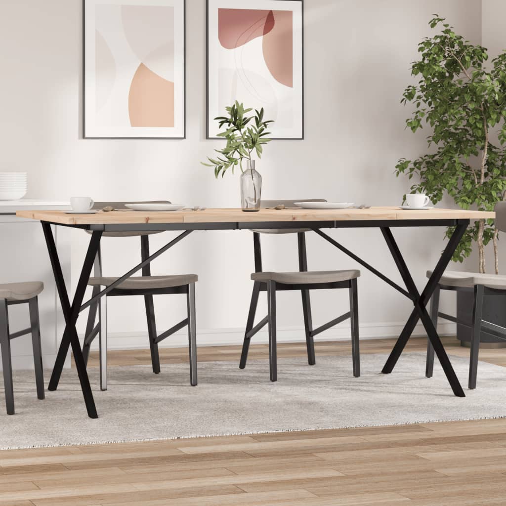Mesa de comedor HKH con estructura en X de pino y acero