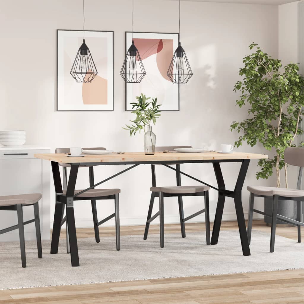 HKH Mesa de Comedor Estructura en Y en Pino y Acero