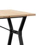 HKH Mesa de Jantar Estrutura em Y em Pinho e Aço