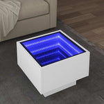 HKH Mesa de Apoio com Leds em Derivados de em Madeira - Branco
