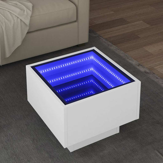HKH Mesa Auxiliar con Leds en Derivados de Madera - Blanco