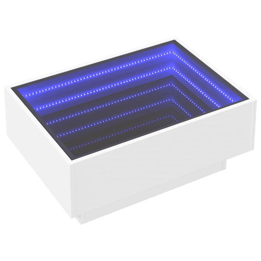 HKH Mesa de centro con luces LED en derivados de madera - Blanco