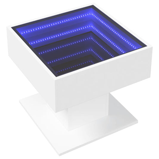 HKH Mesa de Centro con Leds en Derivados de Madera - Blanco
