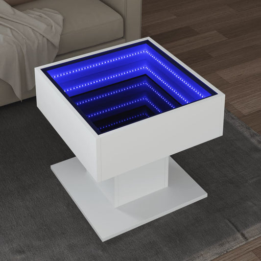 HKH Mesa de Centro con Leds en Derivados de Madera - Blanco