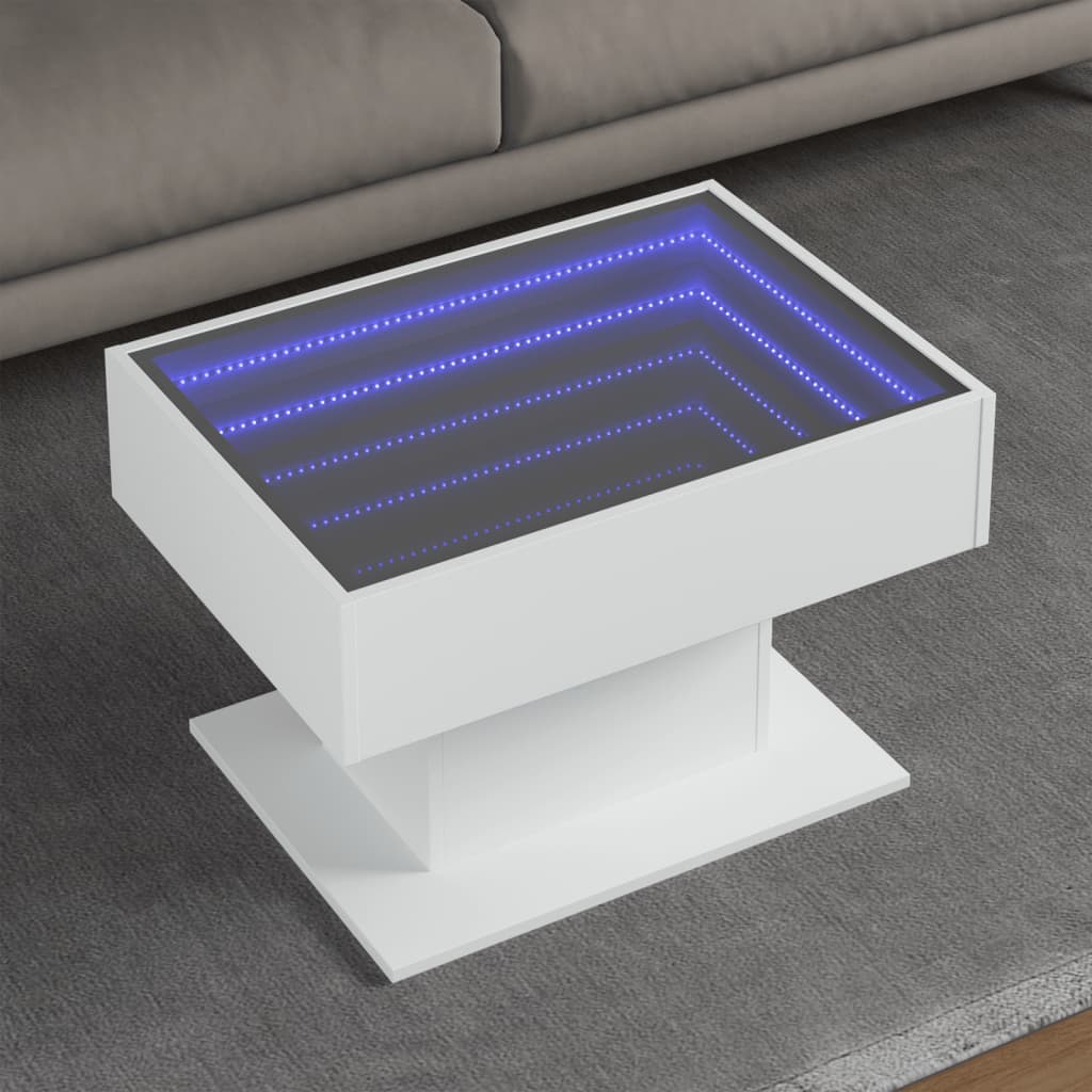 HKH Mesa de centro con ledes de madera - Blanco