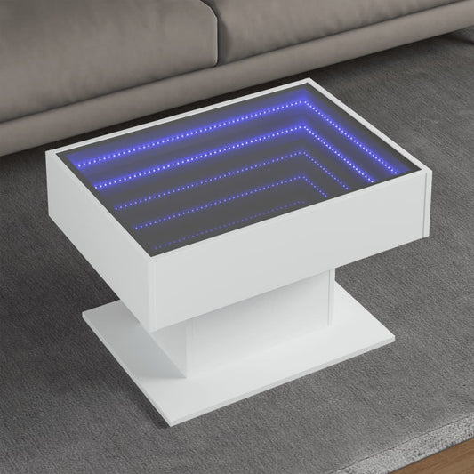 HKH Mesa de centro con ledes de madera - Blanco